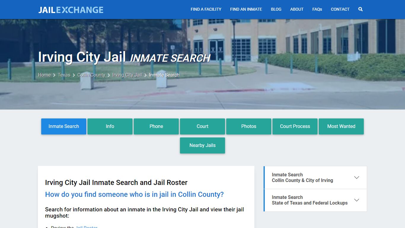 Inmate Search: Roster & Mugshots - Irving City Jail, TX